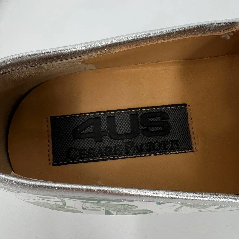 CESARE PACIOTTI 4US Shoes Women 36 White Green Butterfly Printed Slip On Sneaker - Picture 7 of 11